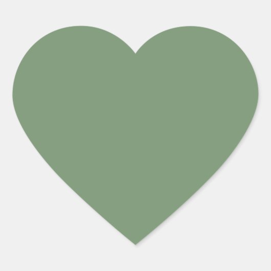 Sage Green Heart Sticker (Vorderseite)