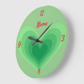 Sage Green Heart Thunder_Cove  Große Wanduhr (Winkel)
