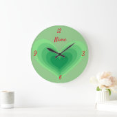 Sage Green Heart Thunder_Cove  Große Wanduhr (Zuhause)