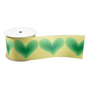 Sage Green Heart Thunder_Cove Satin Ribbon Satinband