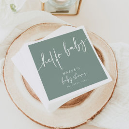 Sage Green Hello Baby Duschpapier Napkins Moderne Serviette