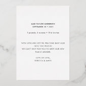 Sage Green Hello World Foto Geburtserklärung Folieneinladung (Rückseite)