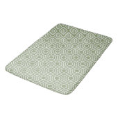 Sage Green Hexagon Honeycomb Geometrisches Muster Badematte (Schrägansicht)