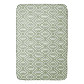Sage Green Hexagon Honeycomb Geometrisches Muster Badematte (Vorderseite Vertikal)