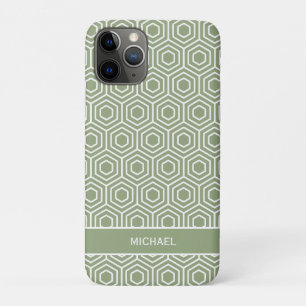 Sage Green Hexagon Honeycomb Geometrisches Muster Case-Mate iPhone Hülle