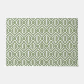 Sage Green Hexagon Honeycomb Geometrisches Muster Fußmatte (Vorderseite)