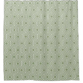 Sage Green Hexagon Honeycomb Muster Duschvorhang (Vorderseite)