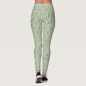 Sage Green Hexagon Honeycomb Mustername Leggings (Rückseite)