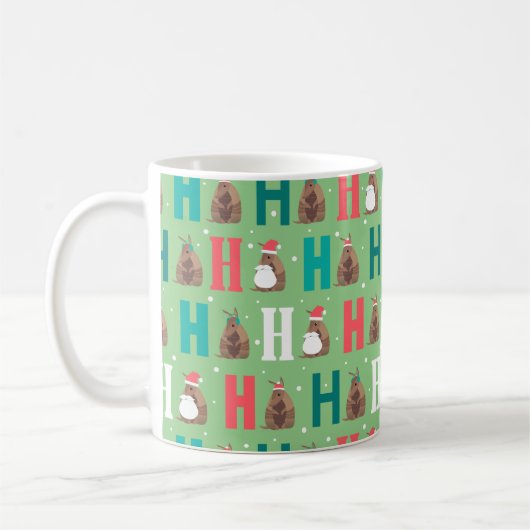 Sage Green Ho Ho Ho Armadillo Kaffeetasse (Links)