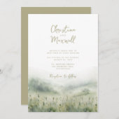 Sage Green Hochzeit Einladung personalisiertes Skr (Vorne/Hinten)