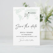 Sage Green Hochzeit in Urlaubsort Save the Date (Stehend Vorderseite)