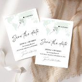 Sage Green Hochzeit in Urlaubsort Save the Date