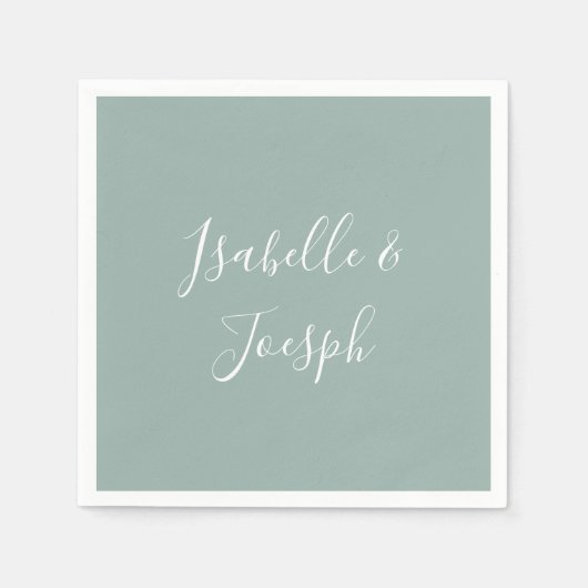 Sage Green | Hochzeit von Napkins Serviette (Vorderseite)