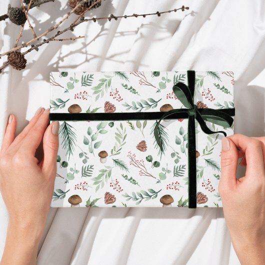 Sage Green Holiday Pattern  Geschenkpapier
