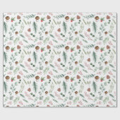 Sage Green Holiday Pattern  Geschenkpapier (Flach)