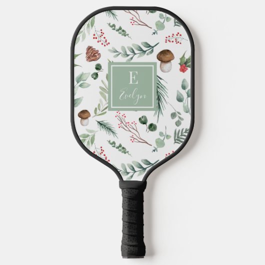 Sage Green Holiday Personalized Pickleball Schläger (Vorderseite)