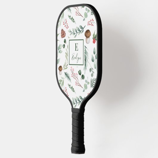 Sage Green Holiday Personalized Pickleball Schläger (Links)
