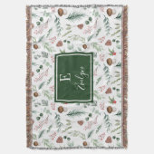 Sage Green Holiday Personalized Throw Blanket Decke (Vorderseite Vertikal)