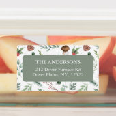 Sage Green Holiday Return Address Label Etiketten (Befestigt)