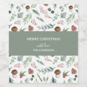 Sage Green Holiday Weinetikett (Einzelnes Label)