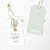 Sage Green Hot Air Ballon Baby Boy Dusche Geschenkanhänger