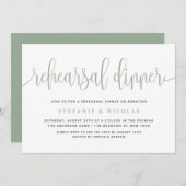 Sage Green Hübsch Calligraphy Probe Dinner Einladung (Vorne/Hinten)