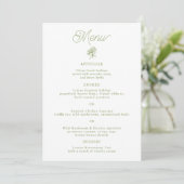 Sage Green Hydrangea 5x7 Wedding Menu Card Einladung (Stehend Vorderseite)