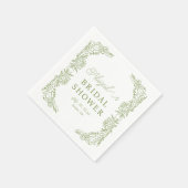 Sage Green Hydrangea Bridal Shower Napkin Serviette (Ecke)