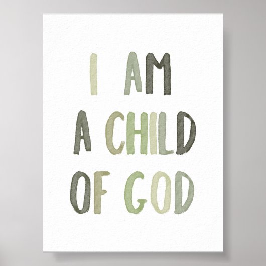 Sage green Ich bin ein Kind eines Gottes Poster (Vorne)