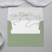 Sage Green Illustration Wedding Invitation Card Einladung