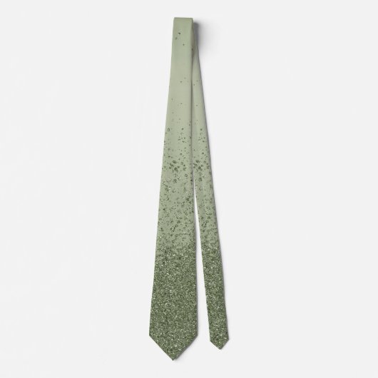 Sage Green Imitats Glitzer Glitzern Wedding Krawatte (Vorderseite)