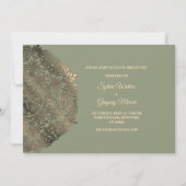 Sage Green Imitats Gold Ethnic Classic Wedding Einladung (Vorderseite)