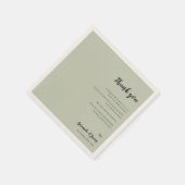 Sage Green Imitats Vellum Wedding Danke Nachricht Serviette (Ecke)