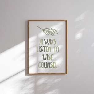 Sage Green immer weise Poster hören