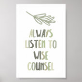 Sage Green immer weise Poster hören (Vorne)