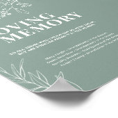 Sage Green in Love Memory Wedding Sign Poster (Ecke)