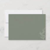Sage Green Indie Autumn Floral Rett date modern Einladung (Rückseite)