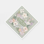 Sage Green individuelle Blumenzapkins Serviette (Ecke)