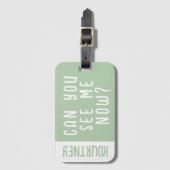 Sage Green Individuelle Name Modern Bold Funny Fun Gepäckanhänger (Vorderseite Vertikal)