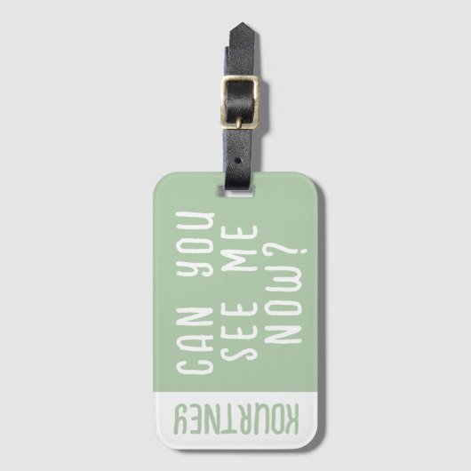 Sage Green Individuelle Name Modern Bold Funny Fun Gepäckanhänger (Vorderseite Vertikal)