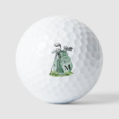 Sage Green Initial Monogram Golfball (Vorderseite)