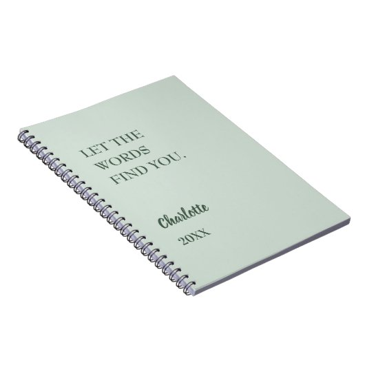 Sage Green inspirierende Zitat schreiben Notizblock (Rechte Seite)