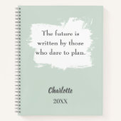 Sage Green inspirierendes Zitat Notizblock (Vorderseite)