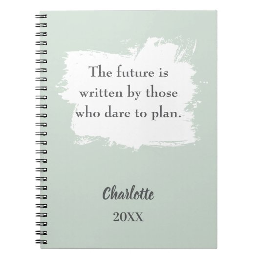 Sage Green inspirierendes Zitat Notizblock (Vorderseite)