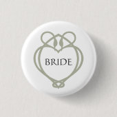 Sage Green Irish Celtic Swan Bride Button (Vorderseite)