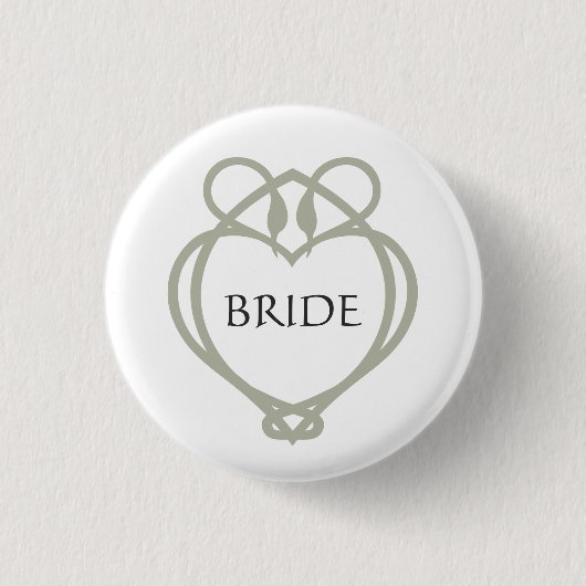 Sage Green Irish Celtic Swan Bride Button (Vorderseite)