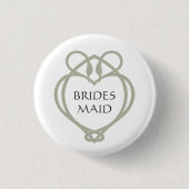 Sage Green Irish Celtic Swan Liebe kennt Bridesmai Button (Vorderseite)