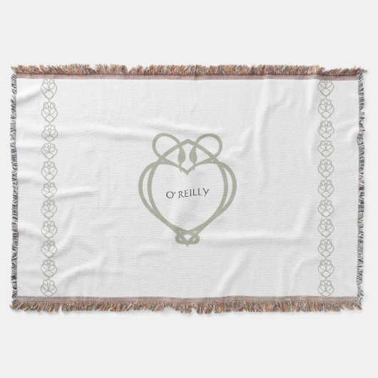 Sage Green Irish Celtic Swan Liebe kennt Familienn Decke (Vorderseite)