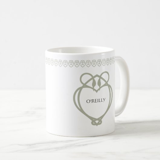 Sage Green Irish Celtic Swan Liebe kennt Familienn Kaffeetasse (VorderseiteRechts)