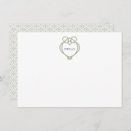 Sage Green Irish Celtic Swan Liebe kennt Familienn Mitteilungskarte